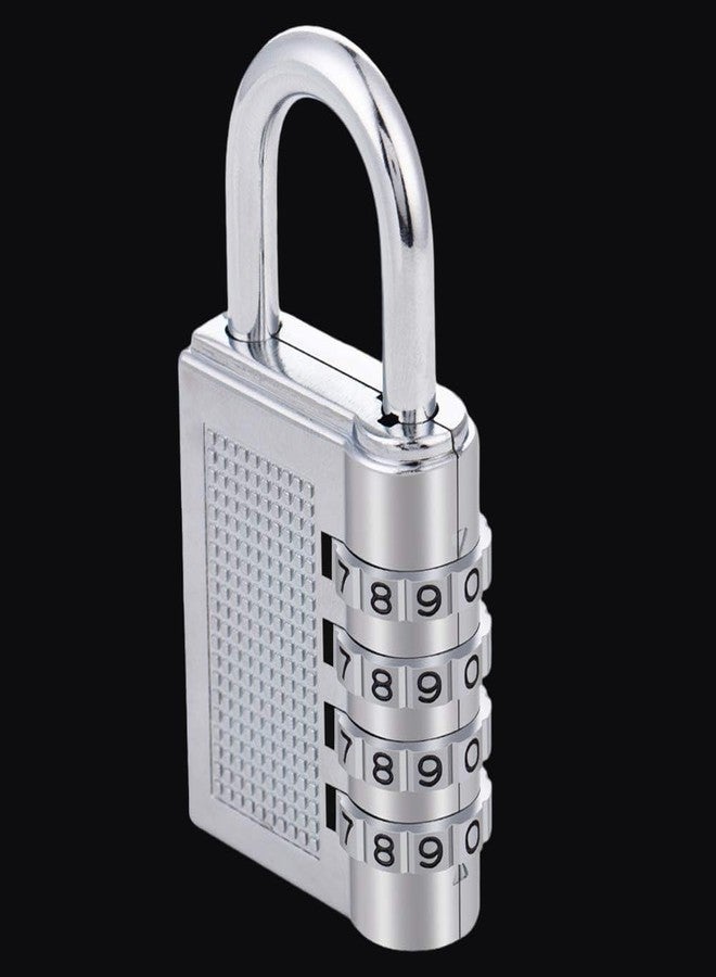 VIVITO 4-Digit Safe Pin I 4 digit combination Padlock lock | Silver Zinc Alloy 4 digit Lock |4 digit padlock Pack of 1 |4 digit number lock Cute Design|Secure Your Luggage, Tool Box, Gate, and More BY VIVITO - Image 1