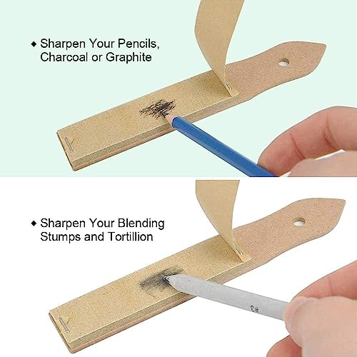 Qatalitic 6 Pcs Blending Paper Stumps Set with Sandpaper & Kneadable Art Eraser, Tortillons Paper Art Blenders & Sandpaper for Pencil Sharpener Pointer, Charcoal Sketch Drawing Tools, for Artists - Image 3