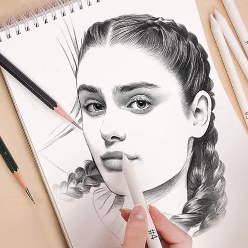 Qatalitic 6 Pcs Blending Paper Stumps Set with Sandpaper & Kneadable Art Eraser, Tortillons Paper Art Blenders & Sandpaper for Pencil Sharpener Pointer, Charcoal Sketch Drawing Tools, for Artists - Image 5