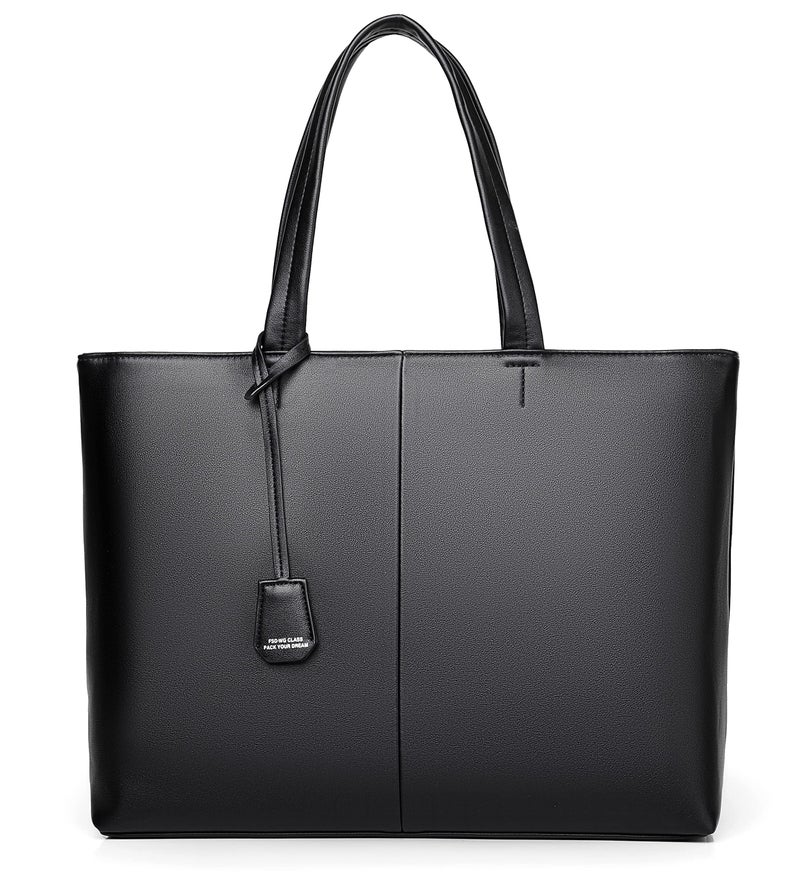 FSDWG Mens Tote BagBusiness Bag Leather BriefcaseElegant LeatherPULarge CapacityBlack
