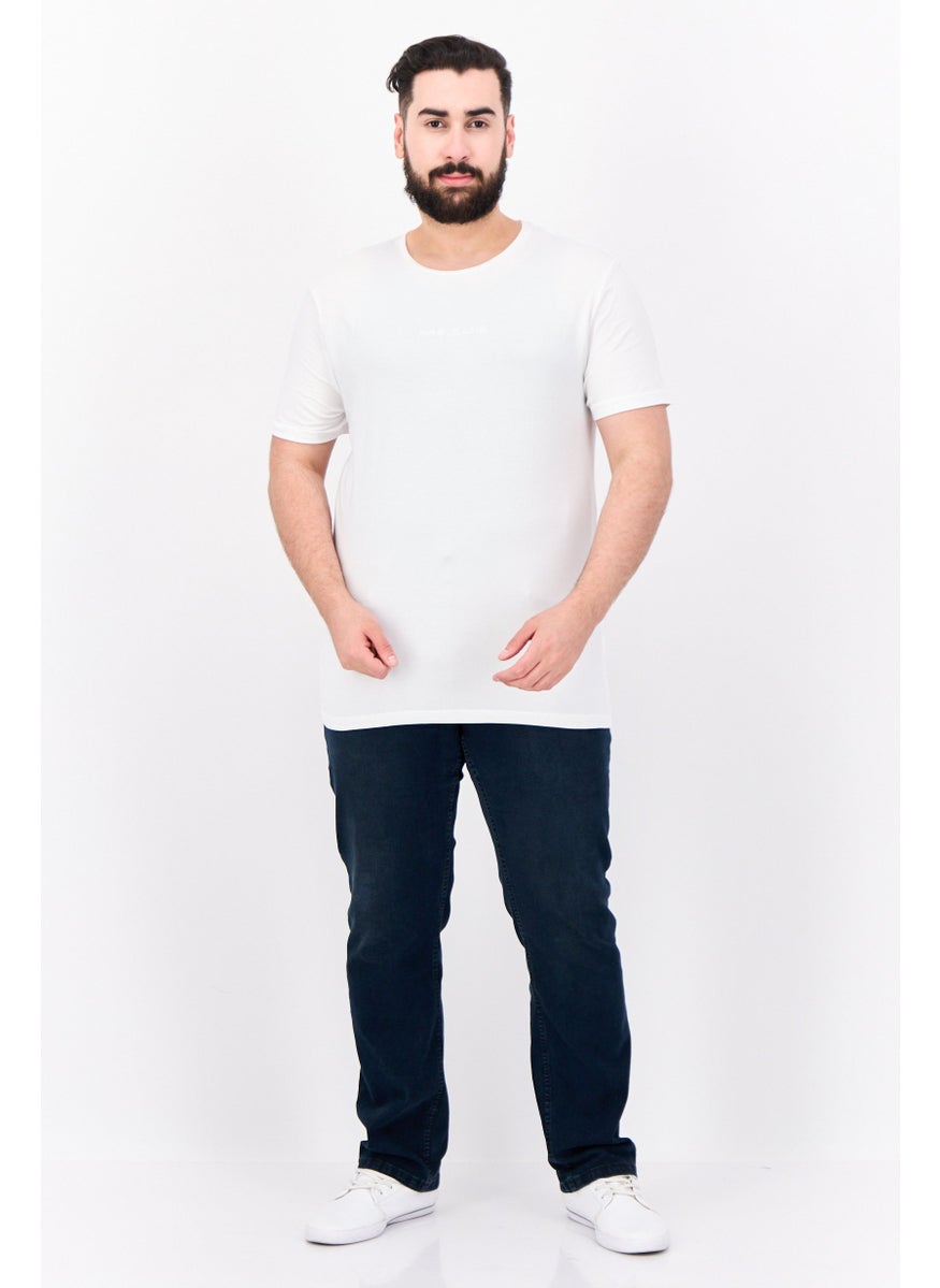 GAS - Men Crew Neck Short Sleeves Brand Logo T-Shirt, White - Image 1