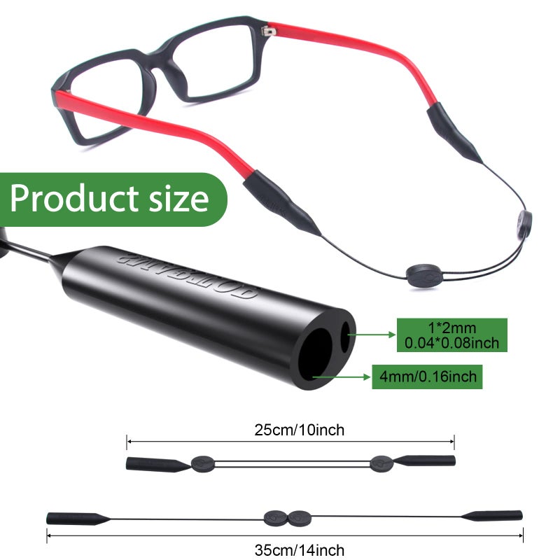 SMARTTOP Glasses Strap, upgraded two holes adjustable Glasses holder-No Tail Eyeglasses string strap-Sunglass holder -4 pack - Image 2
