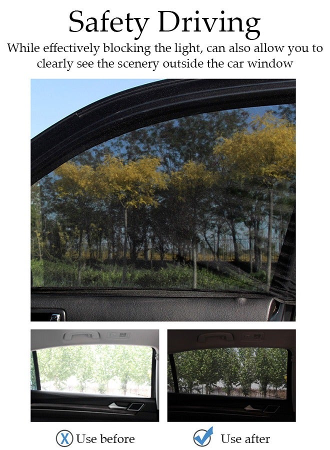 DUNISO 4PCS Car Side Window Sun Shades,Strong-Light Blocking&UV Protection Privacy Shades,Keep out mosquitoes,Universal Essential Interior Accessories for Baby,Car Camping and Napping Curtains ,Universal for  - Image 3