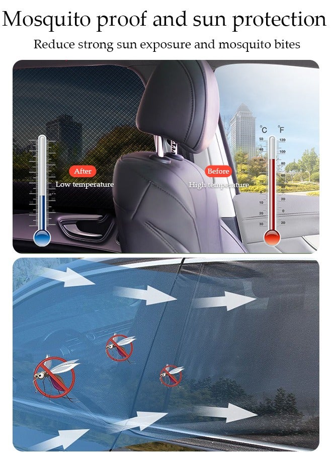 DUNISO 4PCS Car Side Window Sun Shades,Strong-Light Blocking&UV Protection Privacy Shades,Keep out mosquitoes,Universal Essential Interior Accessories for Baby,Car Camping and Napping Curtains ,Universal for  - Image 2