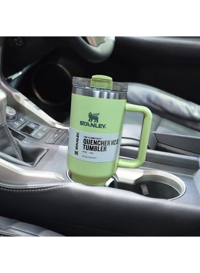 STANLEY 40 oz Pale Lime Green Stainless Steel Tumbler(1.18 L.) - Image 2