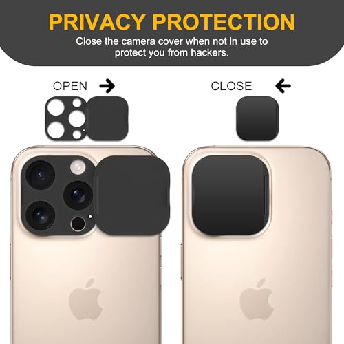 AIDOWU 3 Pack Privacy Cover Compatible for iPhone 16 Pro/iPhone 16 Pro Max with 2 Front Camera Privacy Cover, Anti-Spy Camera Cover, Easy-Adhesive Design, Safeguard on iPhone 16 Pro/16 Pro Max. Black - Image 3