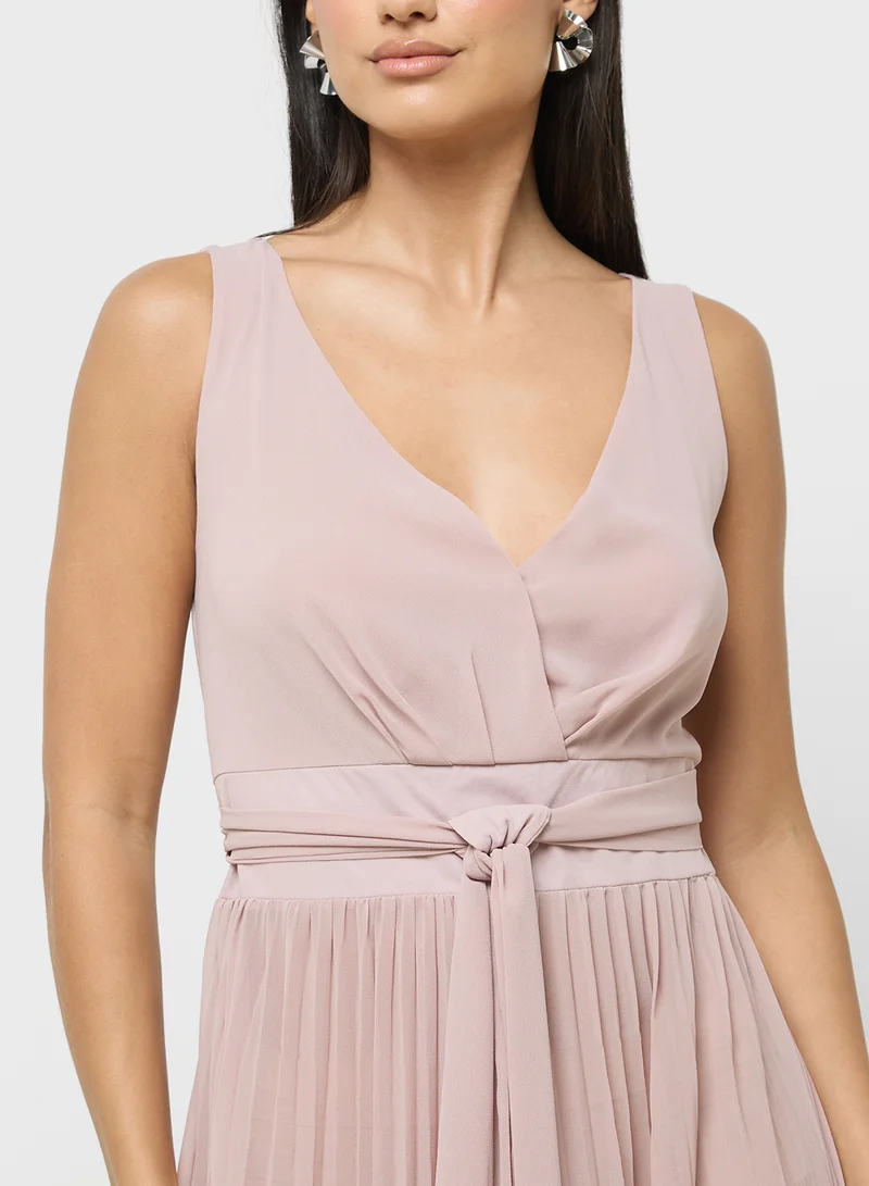 ELLA Pleated Chiffon Maxi Dress