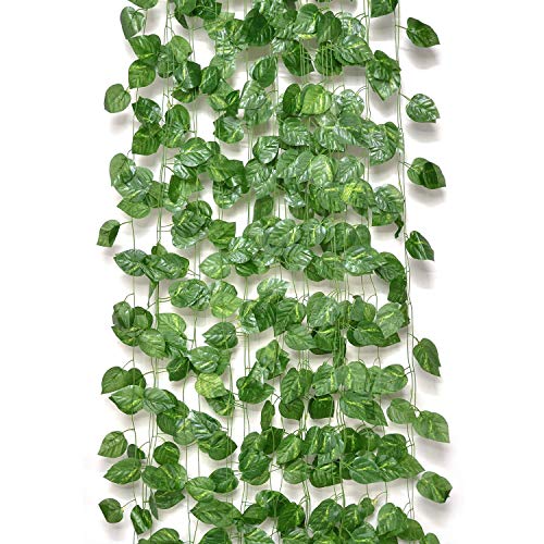Go Hooked Artificial Garland Money Plant Leaf Creeper for Home, Wall Hanging, Special Occasion, Party, Office Decoration (Pack of 8 String, 6 Feet Each) - Image 2