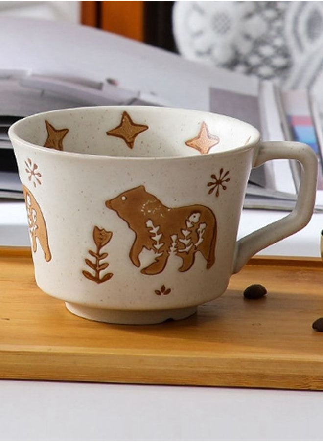 HOOPZOZA Ceramic Coffee Cup Mug with Handle 350mL for Cappuccino Latte Espresso Beverage  - Image 3