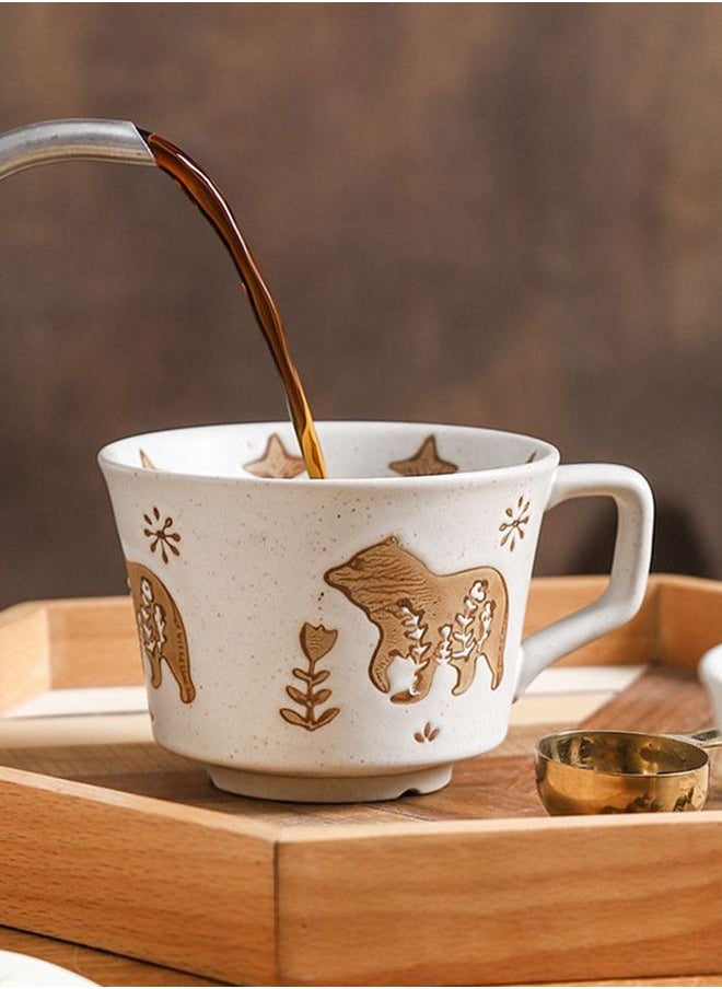 HOOPZOZA Ceramic Coffee Cup Mug with Handle 350mL for Cappuccino Latte Espresso Beverage  - Image 2