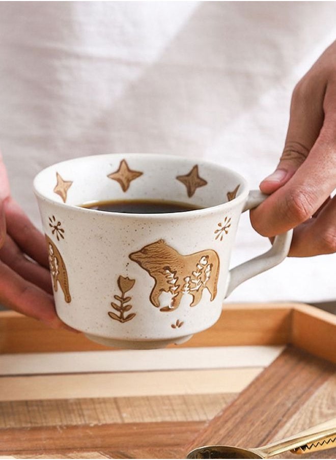 HOOPZOZA Ceramic Coffee Cup Mug with Handle 350mL for Cappuccino Latte Espresso Beverage  - Image 4