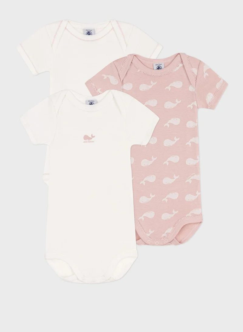 Petit Bateau Kids 3 Pack Assorted Bodysuit