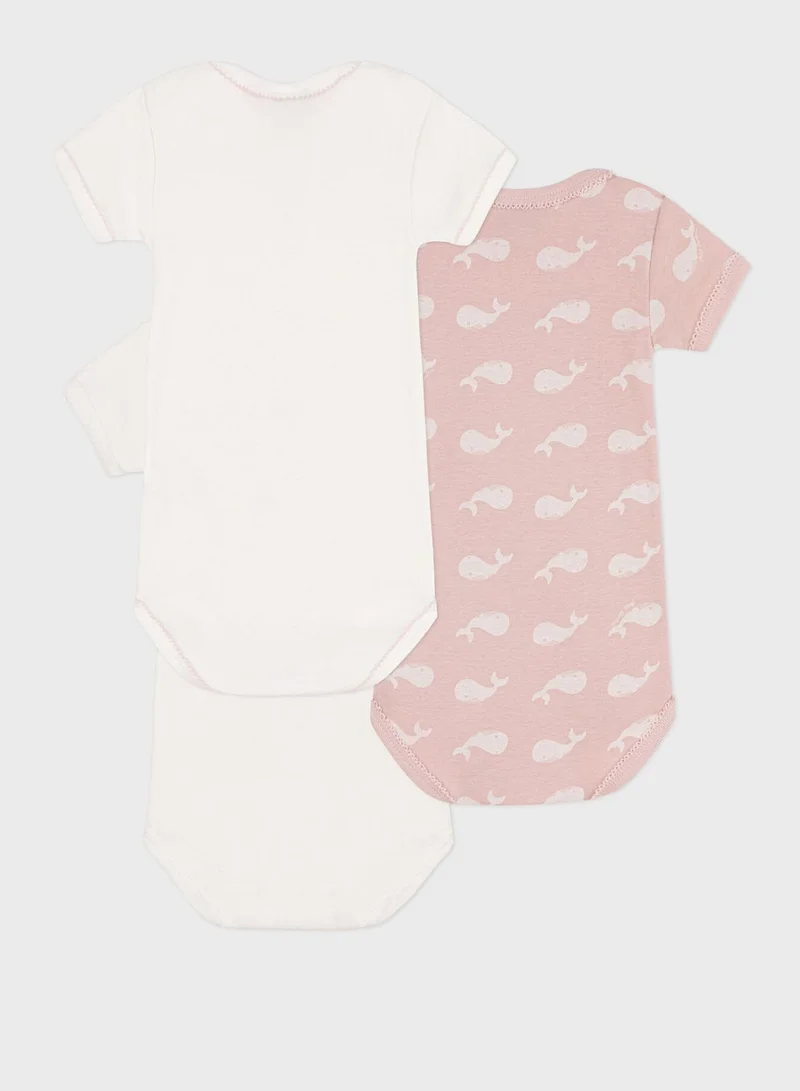 Petit Bateau Kids 3 Pack Assorted Bodysuit