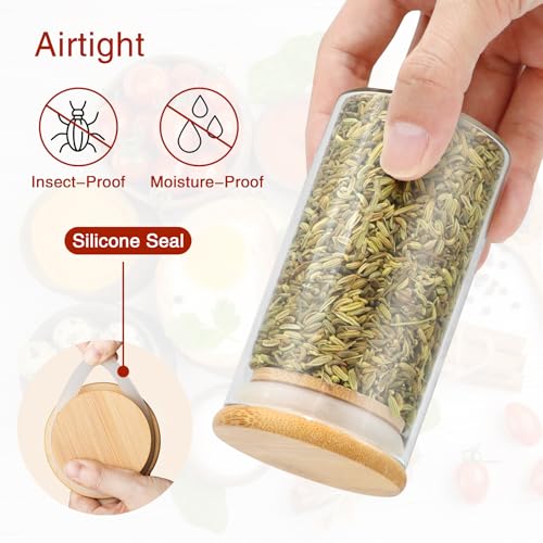 BGraceyy Spice Jars with Labels, 30Pcs 6oz Glass Spice Jars with Bamboo Lids, Minimalist Stackable Airtight Spice Containers with 426 labels for Kitchen Seasoning, Tea, Herbs, Coffee, Sugar,Shells - Image 4