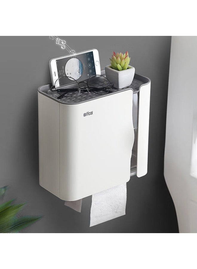 Gongxun Bathroom Tissue Box, Waterproof Toilet Paper Holder, Wall-mounted Tissue Dispenser For Home Use, Magnetic Paper Towel Rack - Image 5