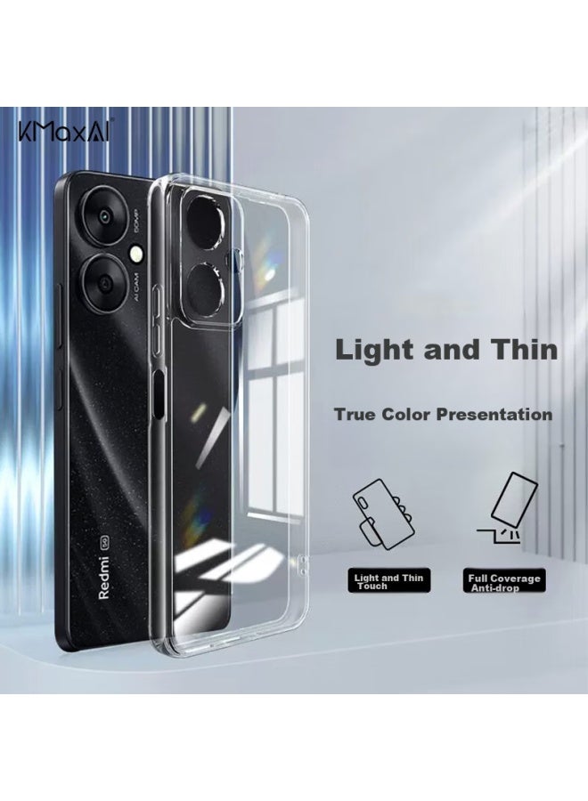 Kmaxai Phone Case For Xiaomi Redmi 13c, Ultra-thin Protective Cover, Full Lens Protection, Shockproof, Scratch-resistant, Crystal Clear Tpu Soft Shell, Transparent - Image 1