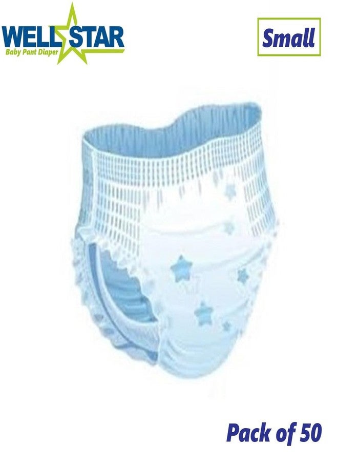 WELLSTAR Super Soft Pant Style Baby Diapers with High Absorb Technology Small (50 Units) - Image 2
