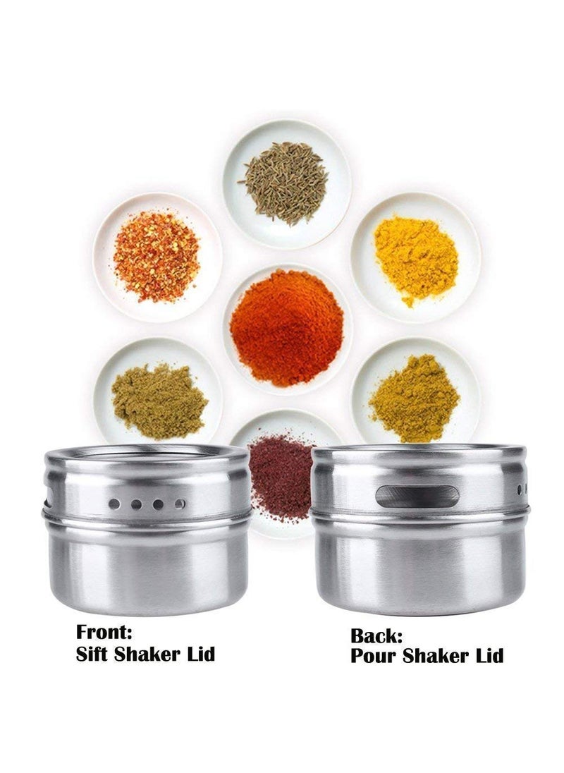 SGMSC SGMSC 06 Pcs Stainless Steel Magnetic Spice Containers Racks for Kitchen Storage  - Image 3