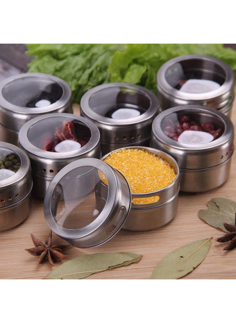 SGMSC SGMSC 06 Pcs Stainless Steel Magnetic Spice Containers Racks for Kitchen Storage  - Image 5