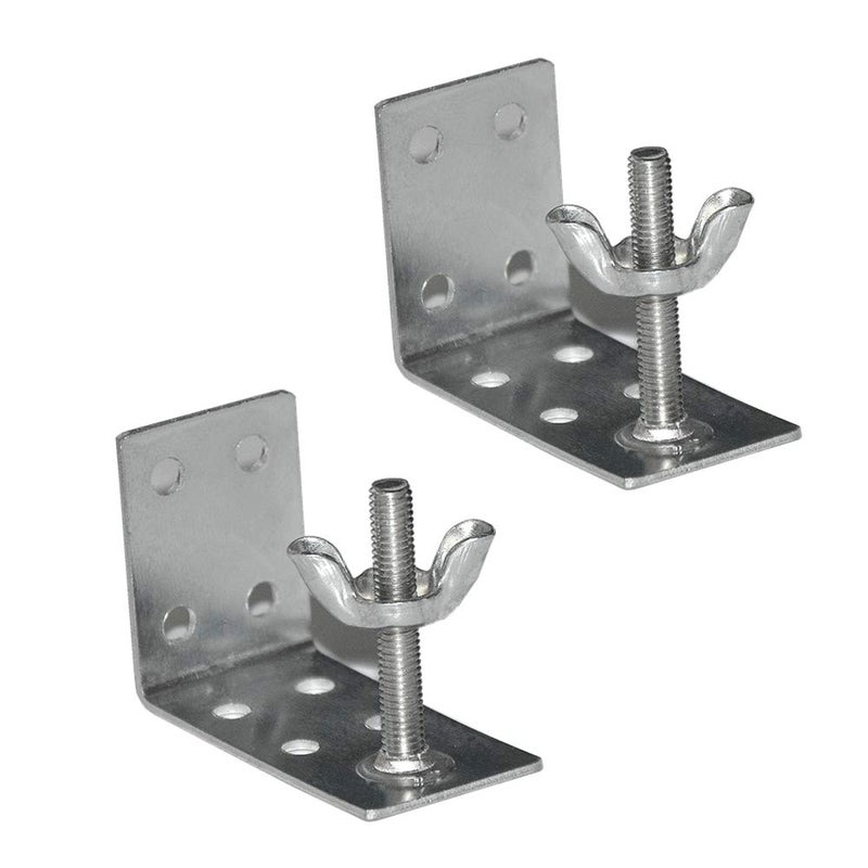 2pcs Mounting L Bracket and wingnut for Woven Wood or Bamboo Shade Universal Design for Inside Ceiling or Wall Mount Roman Fold Shade