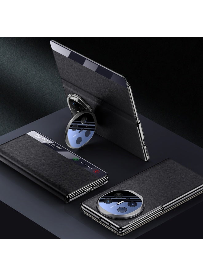 general Case Compatible with Huawei Mate X6, Frosted Anti-fall Phone Case with Smart Window  Auto Sleep/Wake  Lens Protection Stand, Shockproof Protective Cover for Mate X6 - Image 2