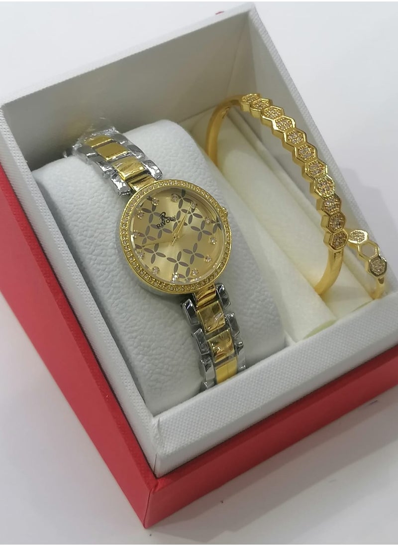 Rivoly - Women's watch with bracelets and ring, resistant to water and rust - Image 1