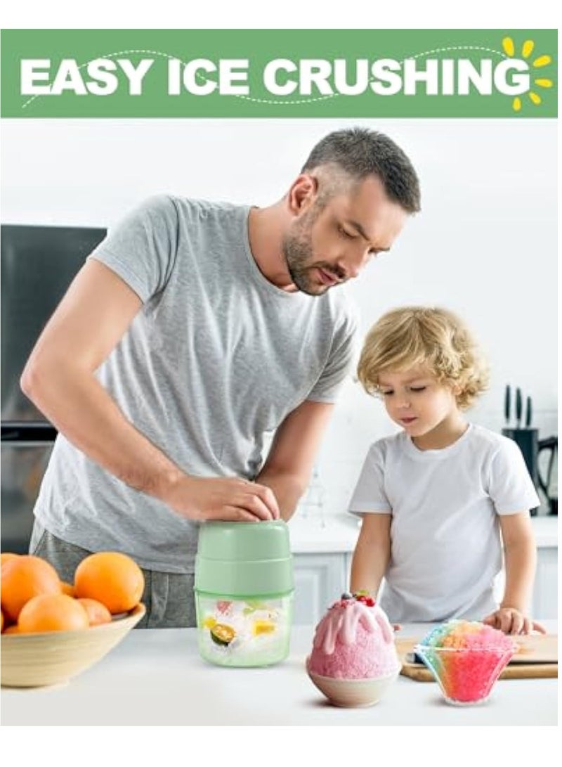 SOLARAE Manual Ice Shaver Machine, Snow Cone Machine, Shaved Ice Maker Machine for Home, Double Stainless Steel Blade Ice Crusher, Ice Shaver Hand Crank, Slushy Maker Machine, Ice Crusher - Image 2