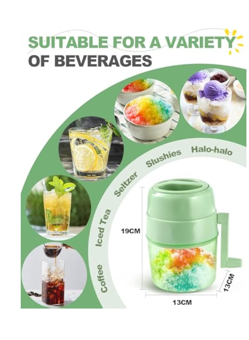 SOLARAE Manual Ice Shaver Machine, Snow Cone Machine, Shaved Ice Maker Machine for Home, Double Stainless Steel Blade Ice Crusher, Ice Shaver Hand Crank, Slushy Maker Machine, Ice Crusher - Image 5