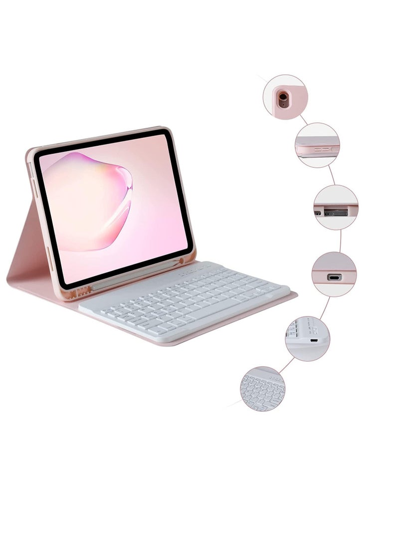 Generic - Rose Gold Color Keyboard Case For iPad 10th Generation 10.9 Inch Release 2022 Slim Smart Bluetooth Keyboard With Case Detachable Wireless Keyboard With Pencil Holder - Image 1