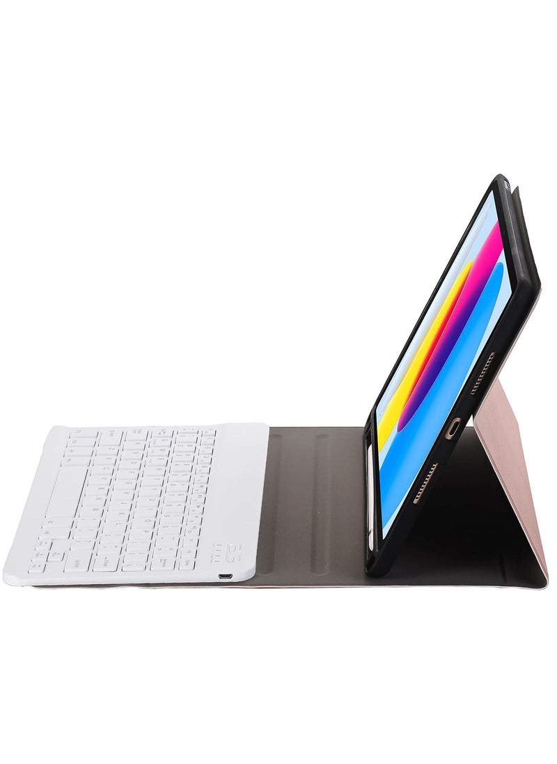 Generic - Rose Gold Color Keyboard Case For iPad 10th Generation 10.9 Inch Release 2022 Slim Smart Bluetooth Keyboard With Case Detachable Wireless Keyboard With Pencil Holder - Image 1