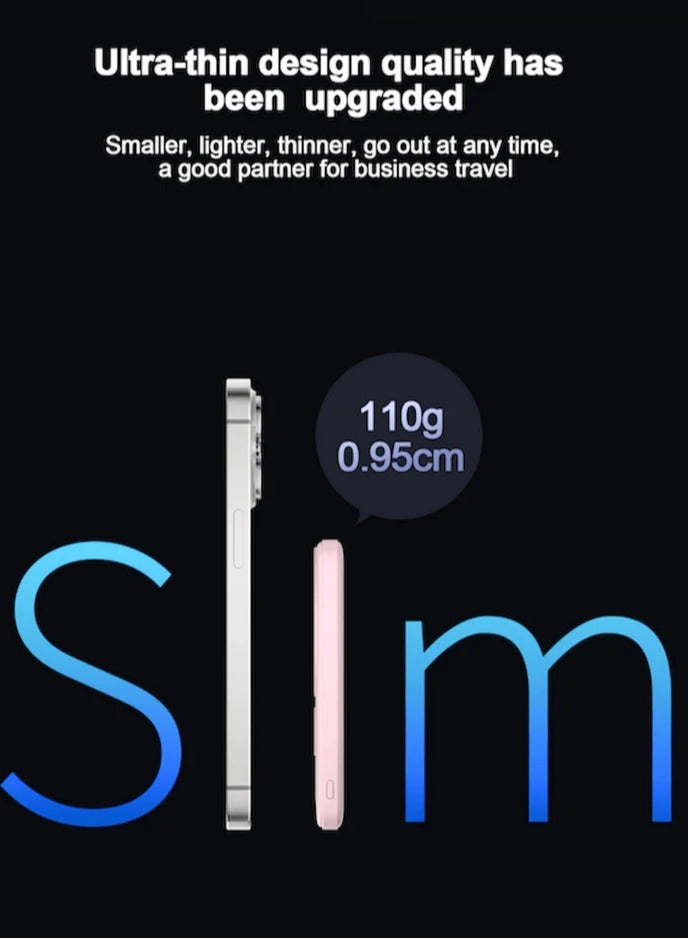 آيربوت باور بانك لاسلكي Airbot 5000mAh MagSafe، للهواتف الذكية التي تدعم الشحن اللاسلكي، الوزن الصافي حوالي 110 جرام فقط، امتصاص مغناطيسي قوي، خفيف الوزن ومغناطيسي، باور بانك محمول للسفر، يدعم الشحن السريع 20 وات للشحن السلكي (أسود) - Image 3