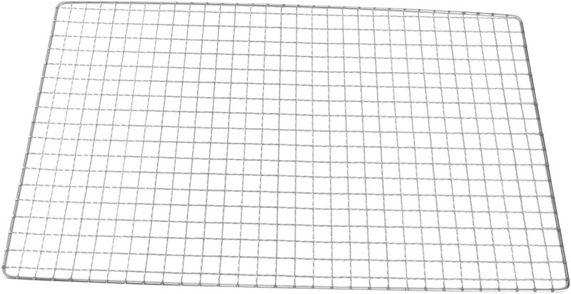 Hemoton Stainless Steel Squares Holes Grill Barbecue Wire Mesh Multi-Purpose BBQ Grid Cooking Baking Rack Barbecue Grill (26 x 44cm) Precision polished solid material - Image 1