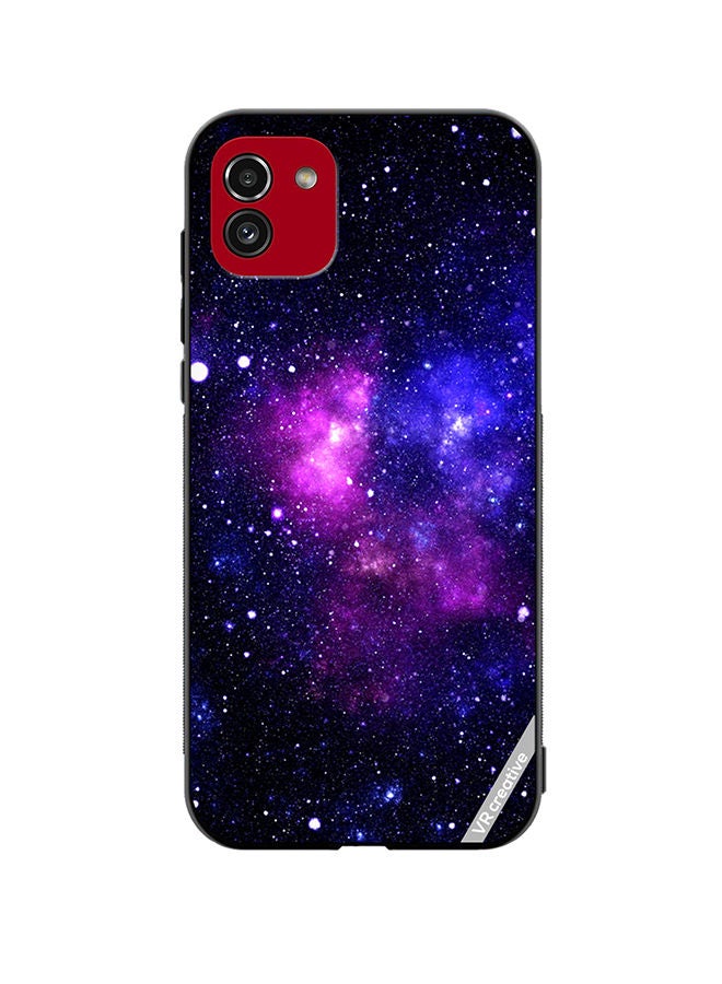VR CREATIVE Protective Case Cover For Samsung Galaxy A03 Galaxy Galaxy Purple Design Multicolour - Image 1