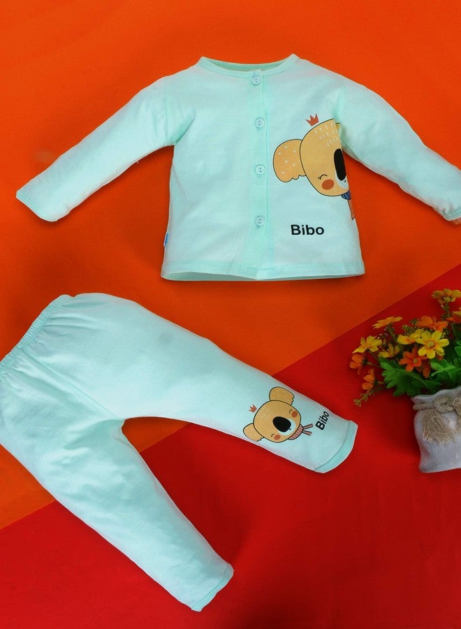 Pokory Baby Suit Full Sleeves Hoisery Cotton Babysuit for Baby Boy and Baby Girl |Soft Comfortable Infant Clothing Green Size: 4 - Image 3