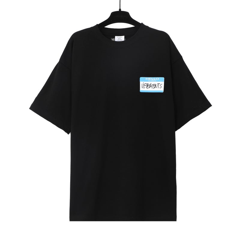 2024 American-Style Vtm Icon New Embroidered Letter Loose Casual Short-Sleeved T-Shirt For Men And Women, Couple Style, Summer - Image 1