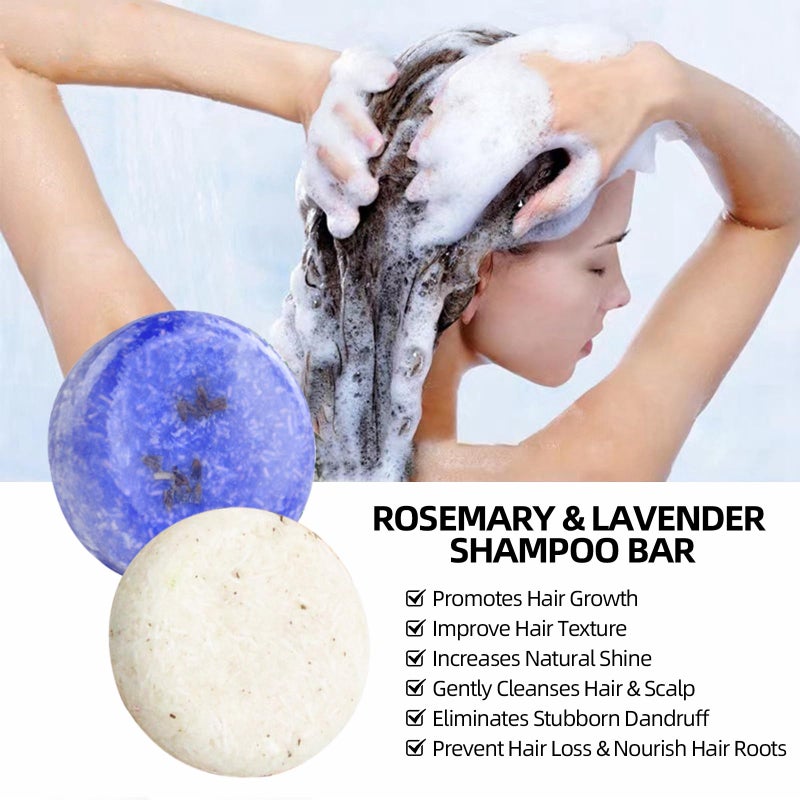 DBEAUTYM 2 Pack Rosemary Lavender Hair Shampoo Bar,Deep Cleansing for Scalp Hair Loss Shampoo Soap,Organic Shampoo Oil Control for Hair Growth,Refreshing and Hydrating Bar,Gifts for Women Men - Image 4