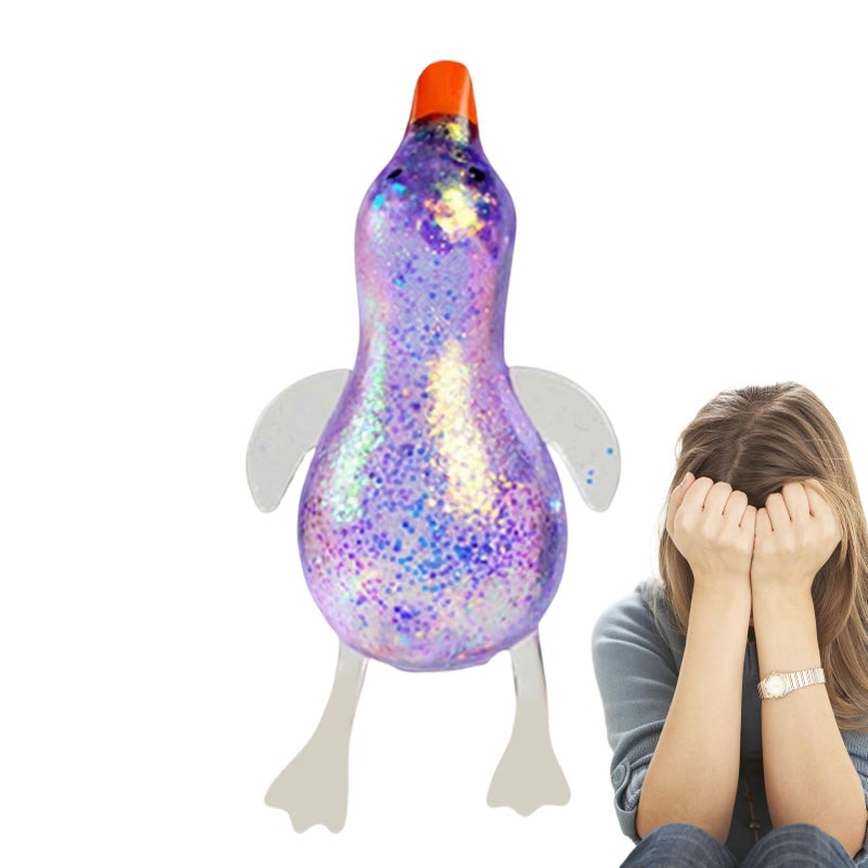 GIOIO Purple Duck Squeeze Fidget Toy Slow Rising Sensory Stress Relief Ball for Home Office Travel - Image 2
