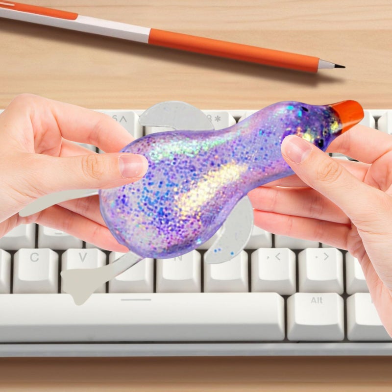 GIOIO Purple Duck Squeeze Fidget Toy Slow Rising Sensory Stress Relief Ball for Home Office Travel - Image 5