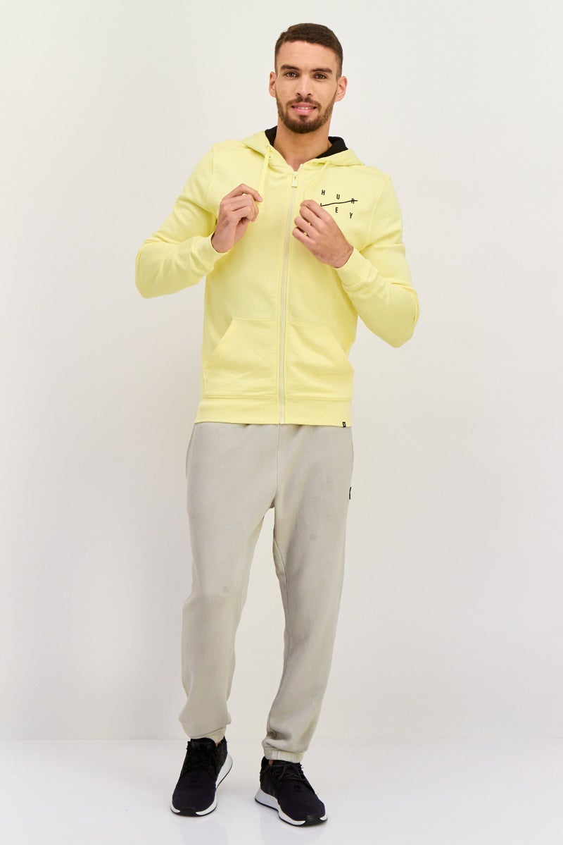 Hurley Men Sportswear Fit Outdoor Hoodies, Yellow - Image 4