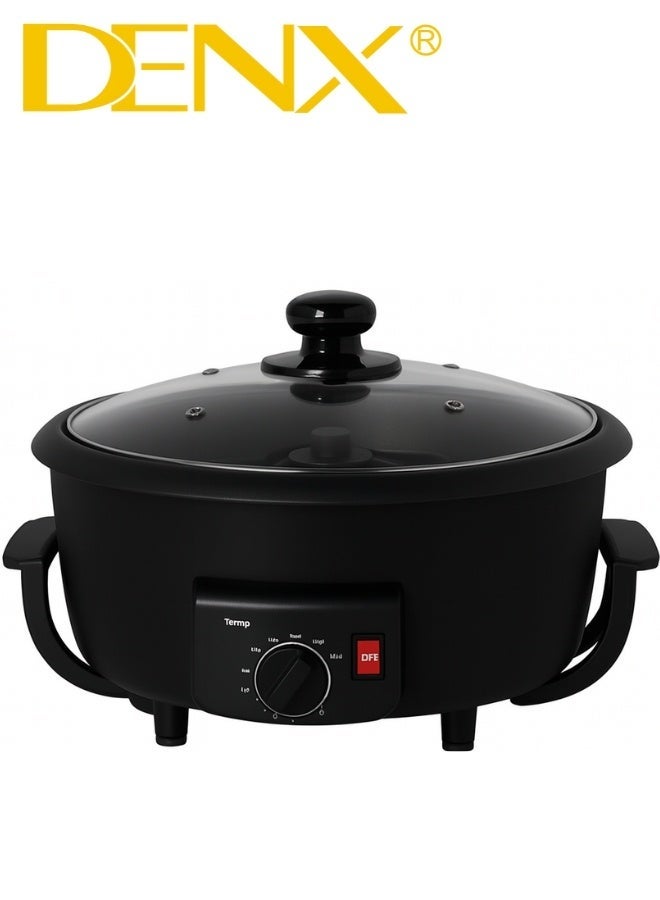 Denx DX3422 Electric Coffee Roaster and Popcorn Maker – 800W Power, 2L Capacity with Transparent Glass Lid and Adjustable Temperature Control – Ideal for Home Roasting of Coffee Beans, Making Popcorn and Nuts with Ease - Image 3