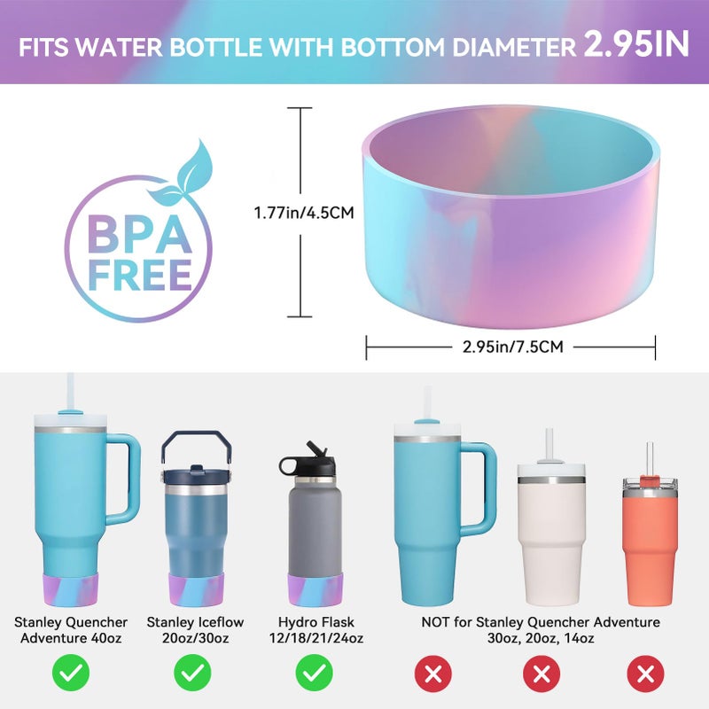 PICcircuit 2 PCS for Stanley Boot, Silicone Bottom for Stanley Cup Boot Quencher Adventure 40oz&for Hydroflask Boot 12-24oz for Stanley Tumbler Accessories for Stanley Cup Accessories Avoid Scratches&Noise - Image 2