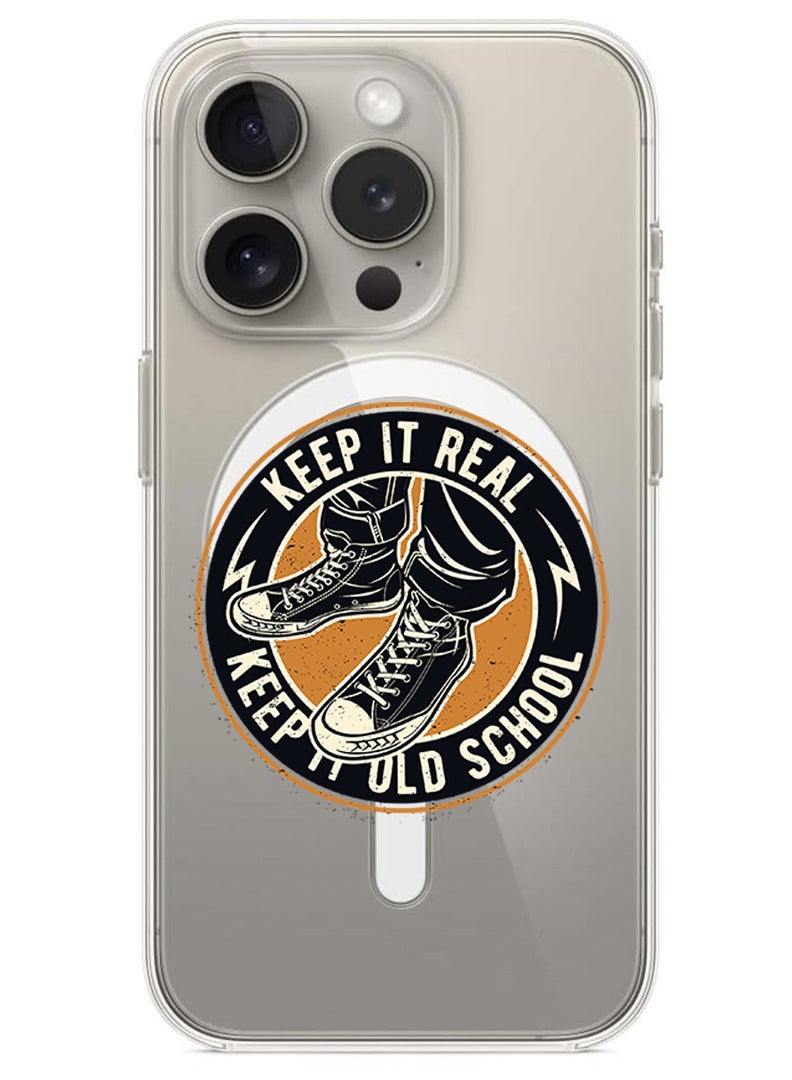 Theodor Magnetic Case for iPhone 15 Pro Max 6.7-inch Compatible with MagSafe Wireless Charging, Shockproof Phone Bumper Cover Old school copy - Image 1