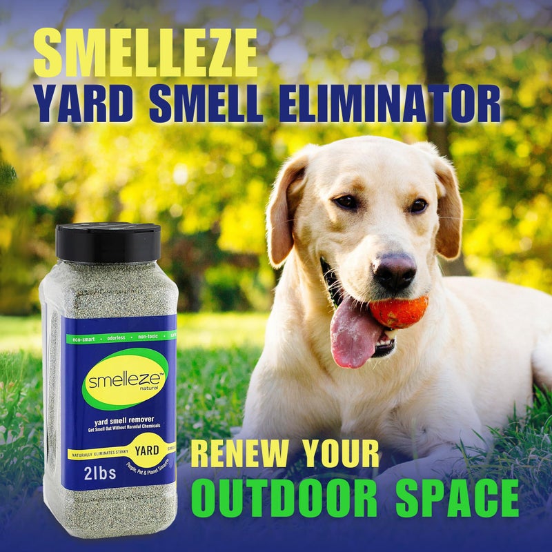 SMELLEZE Natural Yard Odor Remover Deodorizer: 2 lb. Granules Eliminate Outdoor Pet Urine & Stool Smell. Long Lasting. People, Pet, Plant & Planet Safe. - Image 2