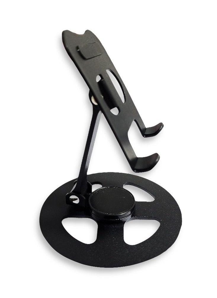 Generic Phone Holder for Desk 360°Rotating , Portable & Foldable Cell Phone Stand for Office & Kitchen, Adjustable Tablet Stand for All Mobile Phones K72 Black  - Image 5