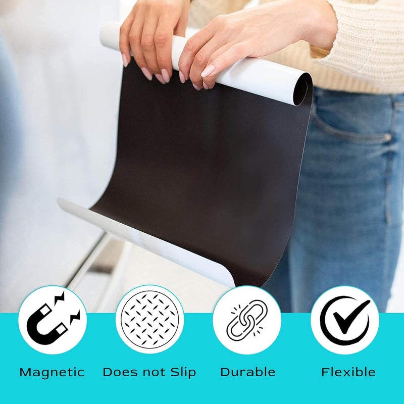Magy store Magnetic Dry Erase White Board Sheet 12x16 inch with Marker Pen | Whiteboard Sticker Roll for Refrigirator, Fridge, Metal Wardrobe, for Grocery List, Task Planner etc. (Size - 20 * 30 cm). - Image 5