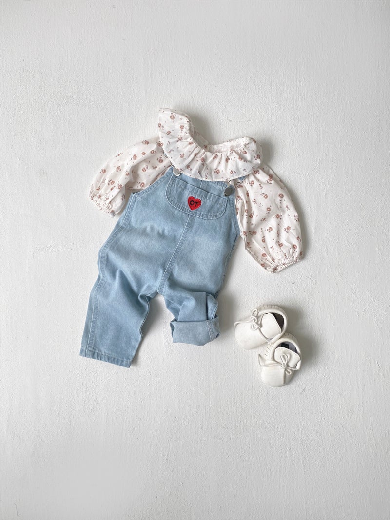Baby Girl'S Outfit One-Year-Old Boy'S Autumn Love Pants Casual Trousers Baby Jeans - Image 5