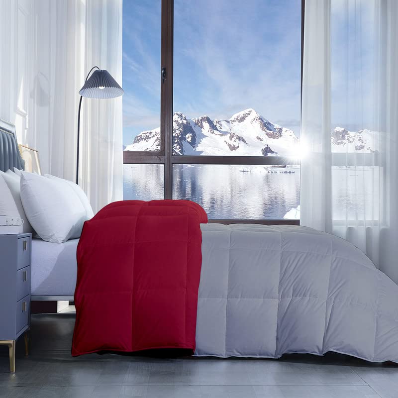 Razzai 300 GSM Reversible Blanket for Extreme Winter (92" x 106" Inches/233cm x 269cm) - King Size Comforters|Silver/Burgundy - Image 3