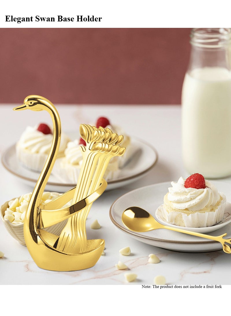 Elegant Small Gold Swan Base Holder for Coffee Bar  Dining, Perfect for Wedding  Entertaining Table Decor  - Image 1