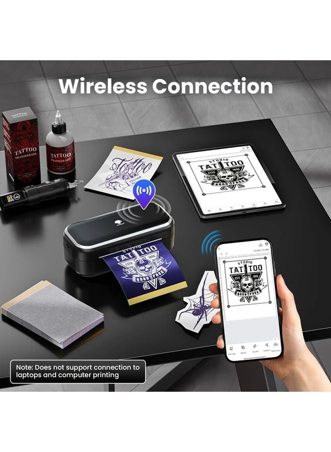 طابعة الوشم اللاسلكية الرمادية Phomemo TP31 مع 30 ورقة نقل - Image 5