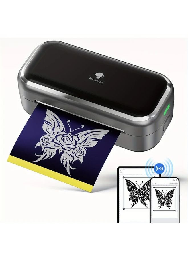 طابعة الوشم اللاسلكية الرمادية Phomemo TP31 مع 30 ورقة نقل - Image 1